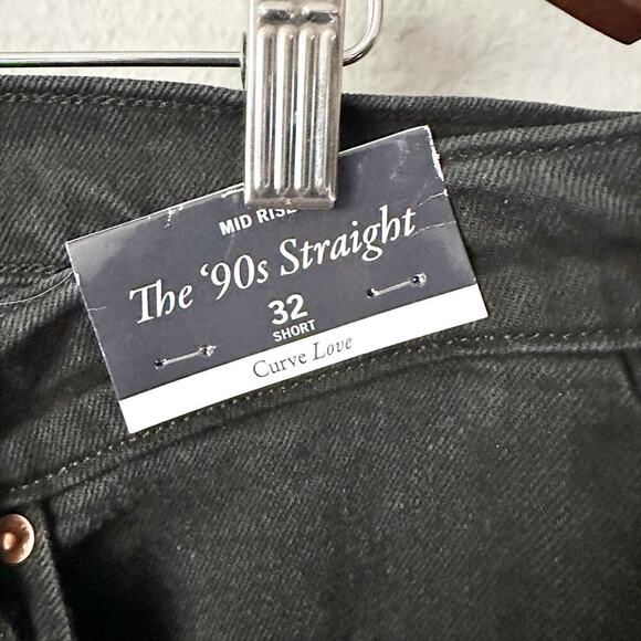 Abercrombie & Fitch 90s Straight Mid Rise Curve Love Jeans Women’s Size 32 SHORT - Picture 5 of 15